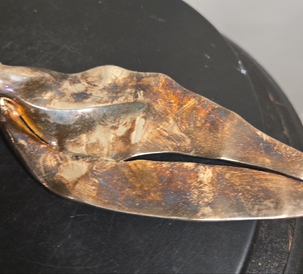 Micheal Aram Cake Knife Freeform Sculptural Handle Silverplate - Picture 6 of 11